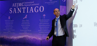 Pablo Boczkowski, académico de la Northwestern University, fue el encargado de abrir el congreso con una charla sobre la brecha de lo que los medios escritos cubren y lo que la gente quiere leer.